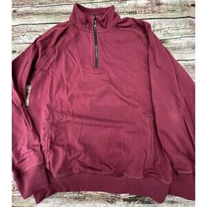 Gap Sweater Mens M Maroon 1/4 Zip Mock Long Sleeve Pullover Cotton Blend Golf